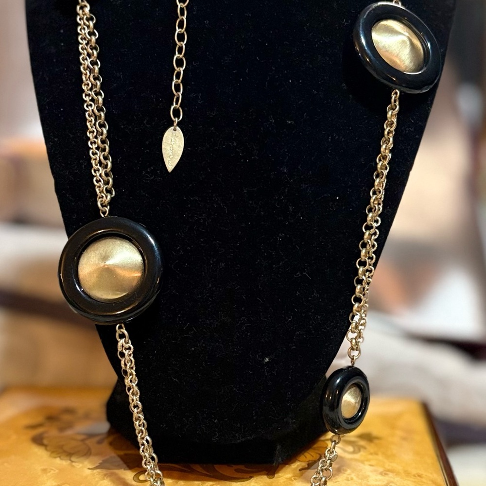 Coldwater Creek Gold and Black Necklace